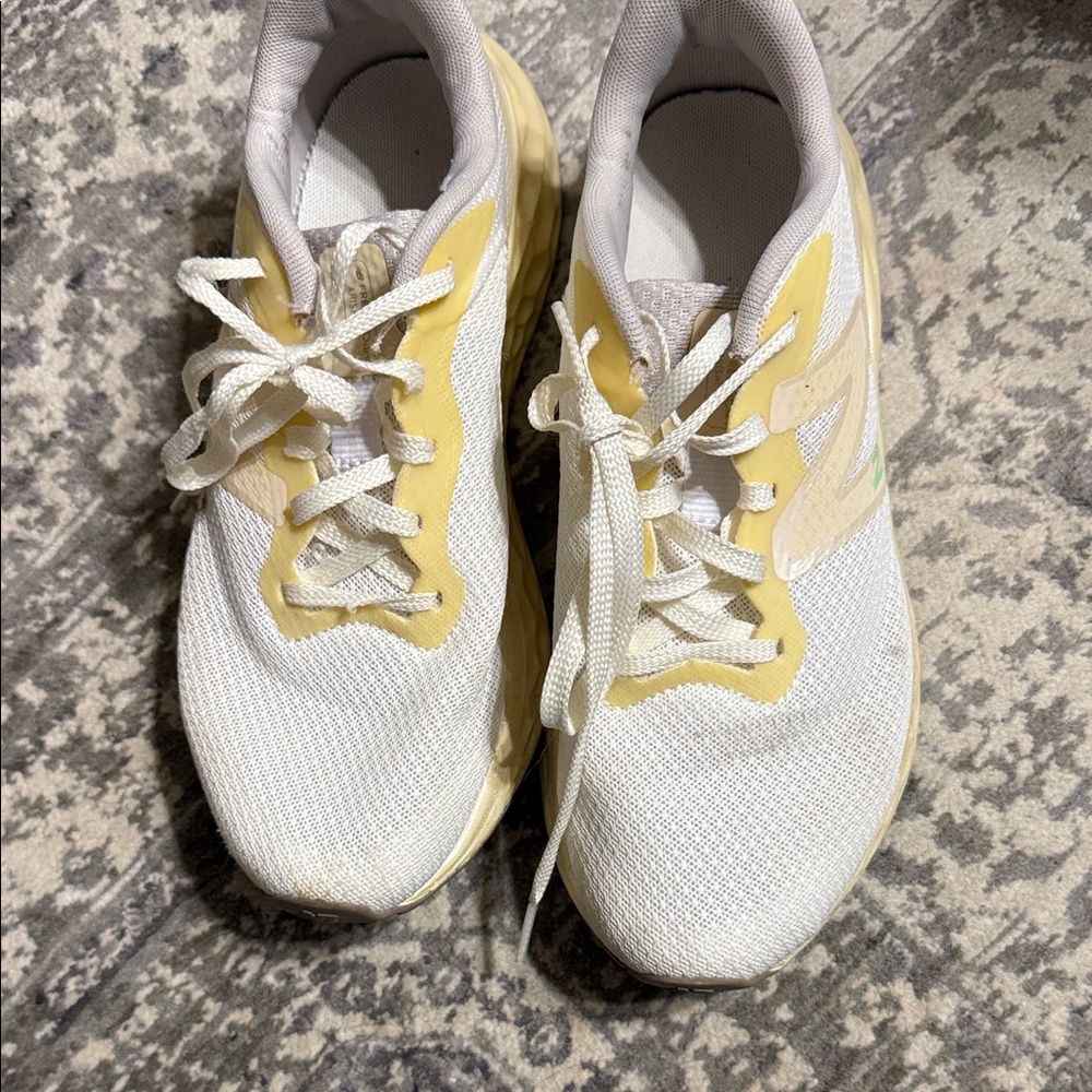 New Balance Women's White and Yellow Athletic Shoes